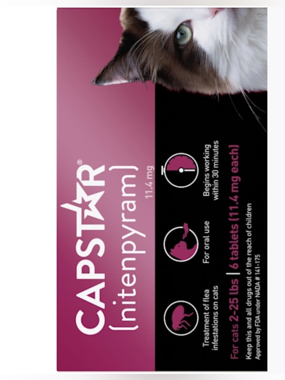(nitenpyram) 11.4 mg Cat Flea Treatment - Pink